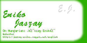 eniko jaszay business card